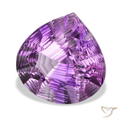 Ametista Viola medio naturale da 39.02 ct, Forma a pera, VVS