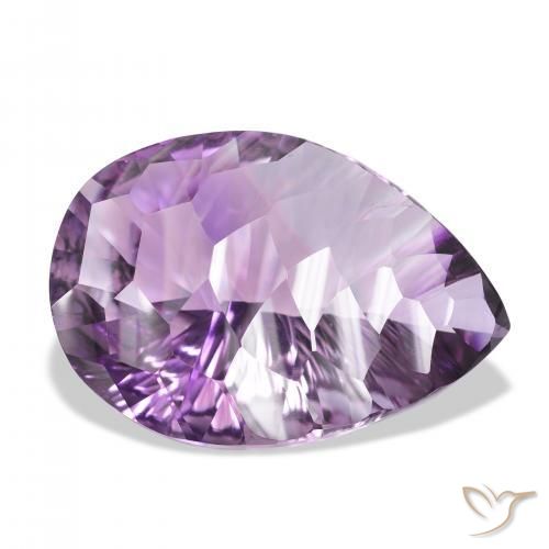 Ametista Viola chiaro-medio naturale da 46.00 ct, Forma a pera, VVS