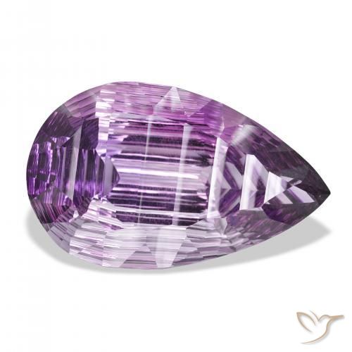Ametista Viola medio naturale da 41.61 ct, Forma a pera, VVS
