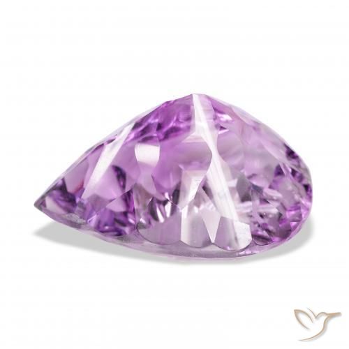 Ametista Viola Rosato Medio naturale da 46.63 ct, Forma a pera, VVS