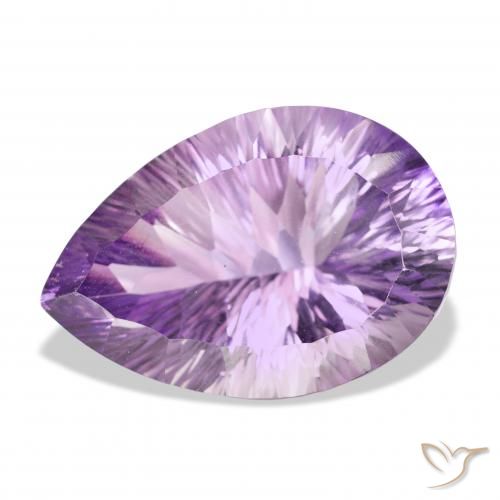 Ametista Viola chiaro-medio naturale da 46.32 ct, Forma a pera, VVS