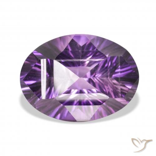 34.82ct Naturale Viola-Rosa Medio Ametista, Ovale, VVS