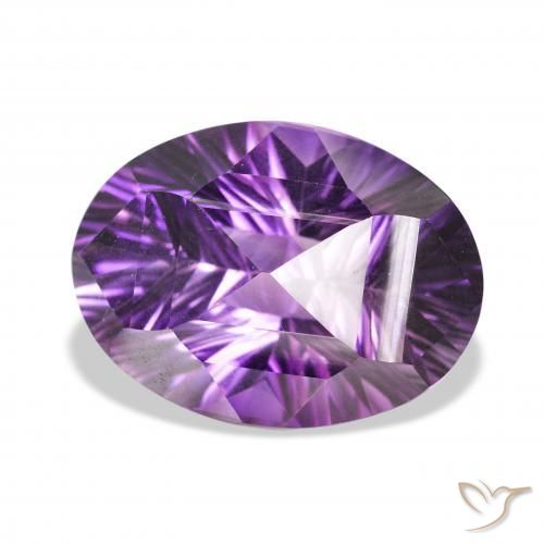Ametista Viola-Rosa Medio naturale da 34.82 ct, Ovale, VVS