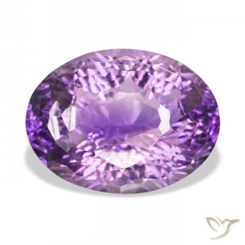 34.41ct Naturale Viola-Rosa Medio Ametista, Ovale, VVS