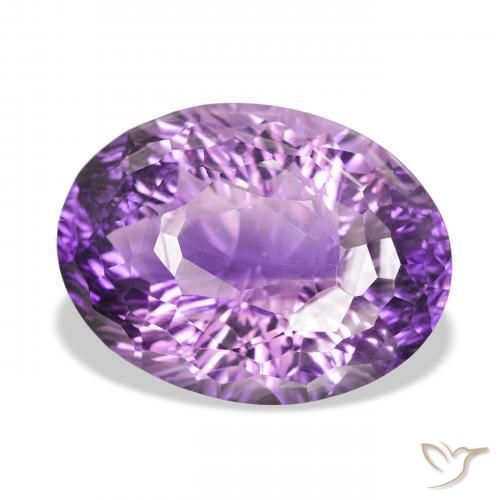 Ametista Viola-Rosa Medio naturale da 34.41 ct, Ovale, VVS