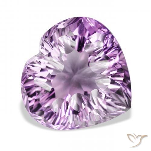 Ametista Viola violaceo intenso naturale da 48.61 ct, Cuore, VVS