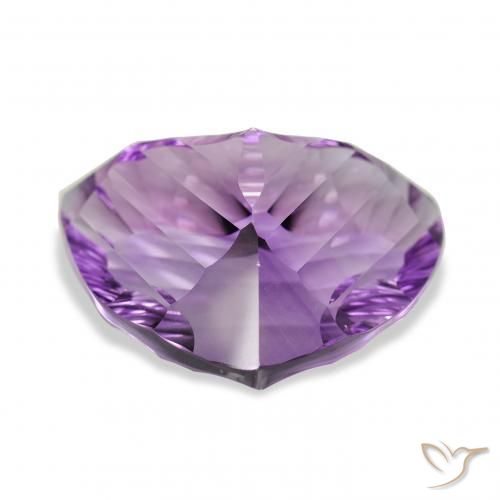 Ametista Viola violaceo medio naturale da 38.65 ct, Taglio trillion, VVS
