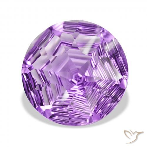 Ametista Viola violaceo medio naturale da 33.22 ct, Rotondo, VVS