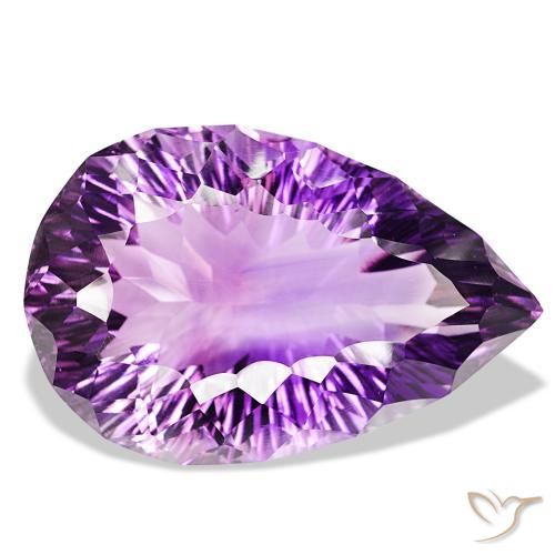 Ametista Viola chiaro-medio naturale da 127.01 ct, Forma a pera, IF