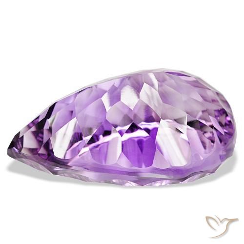Ametista Viola chiaro-medio naturale da 127.01 ct, Forma a pera, IF