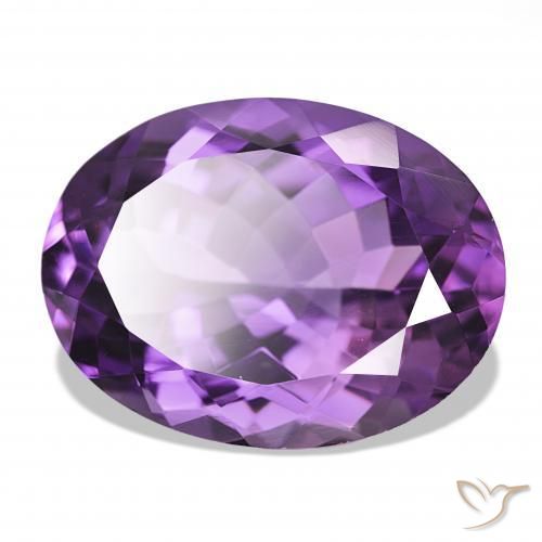 Ametista Viola medio naturale da 17.41 ct, Ovale, IF