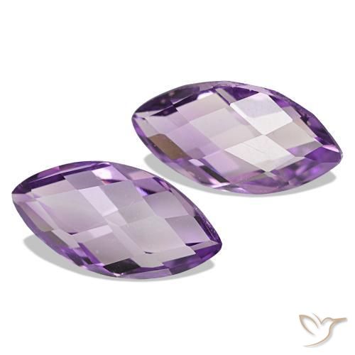Gemme di Ametista Viola chiaro-medio naturale da 1.22 ct, Taglio marquise, VVS-VS