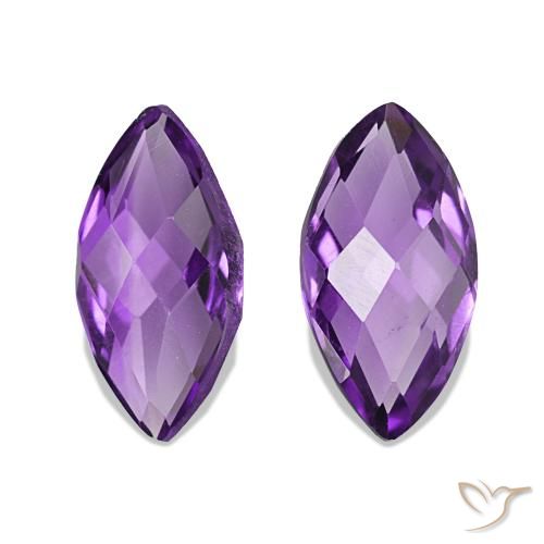 Gemme di Ametista Viola scuro naturale da 1.01 ct, Taglio marquise, VVS-VS