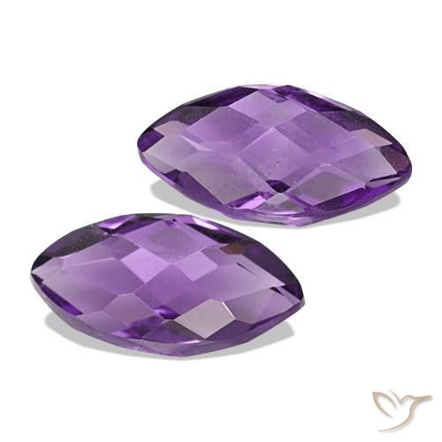 Gemme di Ametista Viola-Rosa Medio naturale da 1.25 ct, Taglio marquise, VS