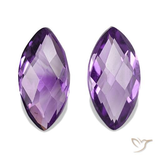 Gemme di Ametista Medium Light Purplish-Violet naturale da 1.29 ct, Taglio marquise, VVS-VS