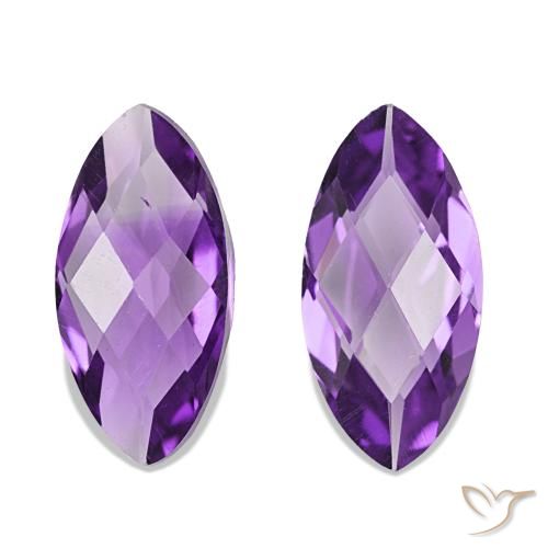 Ametista naturale viola da 0,95 ct, marchesa, VVS-VS