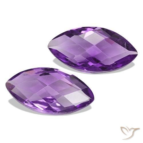 Gemme di Ametista Medium Dark-Violet naturale da 1.06 ct, Taglio marquise, VVS-VS