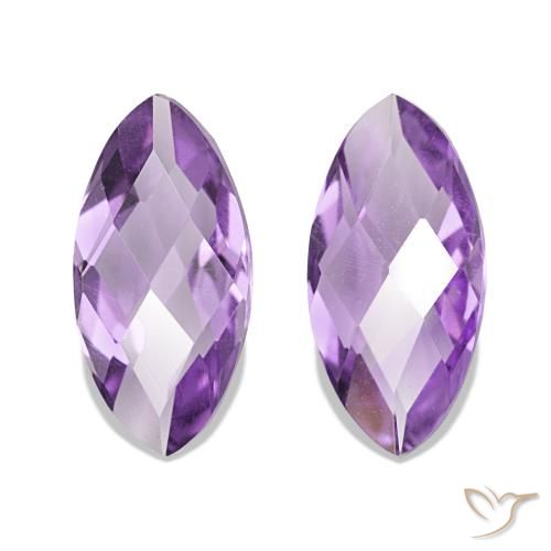Gemme di Ametista Viola medio naturale da 1.02 ct, Taglio marquise, VVS-VS