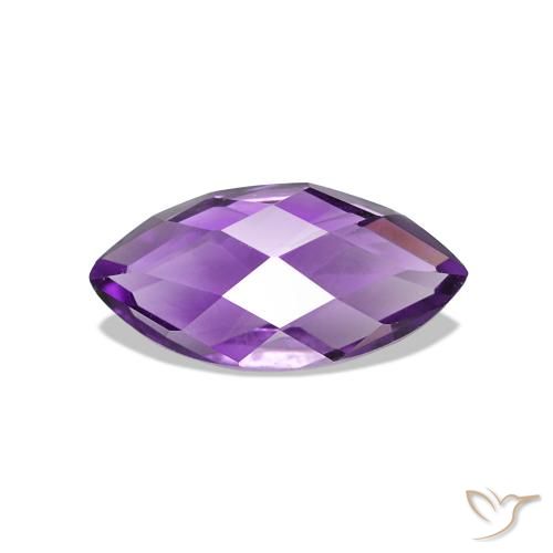 Ametista Viola medio naturale da 0.65 ct, Taglio marquise, VVS
