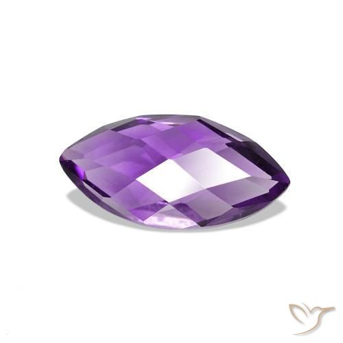 Ametista Viola medio naturale da 0.65 ct, Taglio marquise, VVS