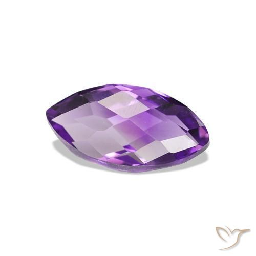 Ametista Viola Intenso naturale da 0.66 ct, Taglio marquise, VVS