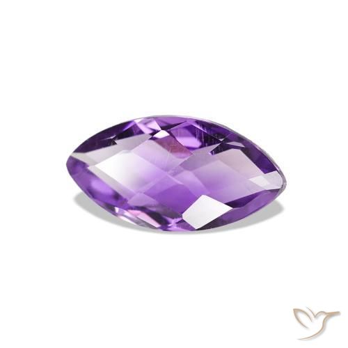 Ametista Viola medio naturale da 0.67 ct, Taglio marquise, VVS