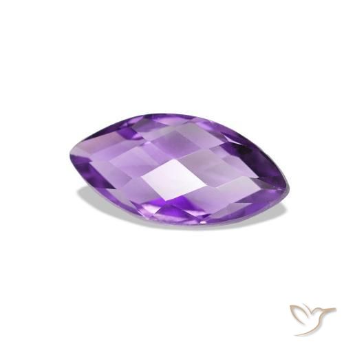 Ametista Viola medio naturale da 0.56 ct, Taglio marquise, VVS