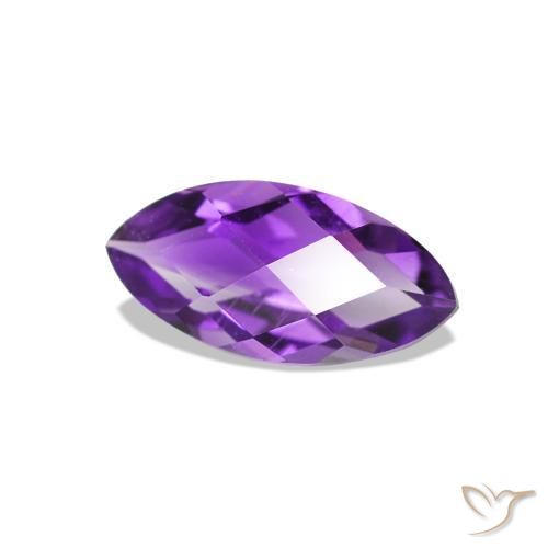 Ametista Viola medio naturale da 0.54 ct, Taglio marquise, VVS