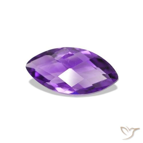 Ametista viola vivido naturale da 0.58 ct, Taglio marquise, VVS-VS
