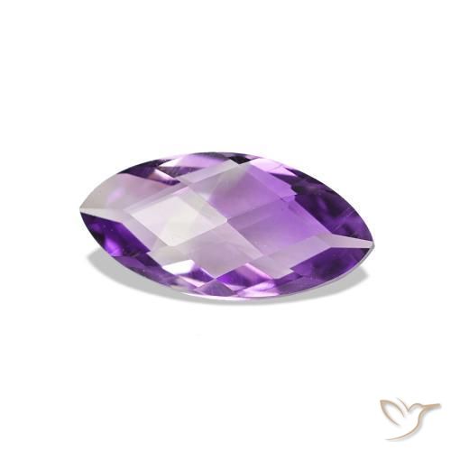 Ametista Viola medio naturale da 0.51 ct, Taglio marquise, VVS-VS