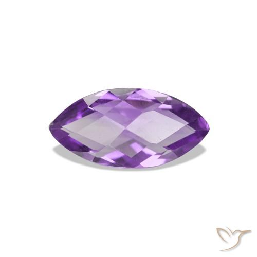 Ametista Viola scuro naturale da 0.62 ct, Taglio marquise, VVS