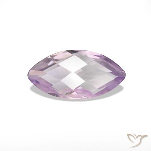 Ametista Viola chiaro naturale da 0.58 ct, Taglio marquise, VVS