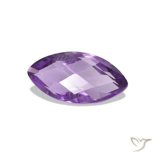 Ametista violaceo naturale da 0.62 ct, Taglio marquise, VVS-VS