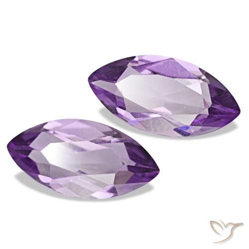 Gemme di Ametista Viola medio naturale da 1.94 ct, Taglio marquise, VVS-VS