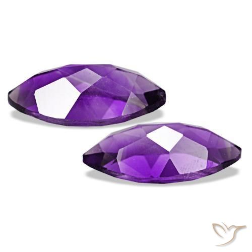 Gemme di Ametista viola vivido naturale da 2.04 ct, Taglio marquise, VS