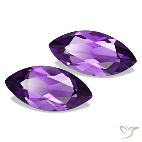 Gemme di Ametista viola vivido naturale da 1.97 ct, Taglio marquise, VS