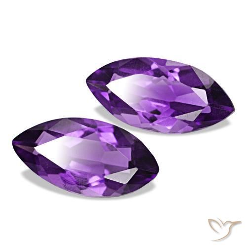 Gemme di Ametista Viola Intenso naturale da 1.71 ct, Taglio marquise, VS