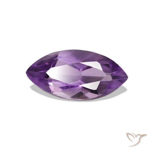 Ametista Viola medio naturale da 1.06 ct, Taglio marquise, VVS-VS