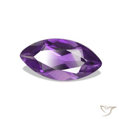 Ametista Viola medio naturale da 0.94 ct, Taglio marquise, VVS-VS