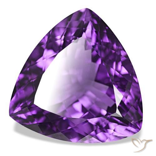 Ametista Viola Intenso naturale da 43.30 ct, Taglio trillion, VVS-VS