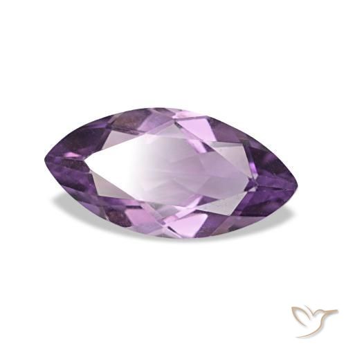 Ametista Viola chiaro-medio naturale da 0.91 ct, Taglio marquise, VVS-VS