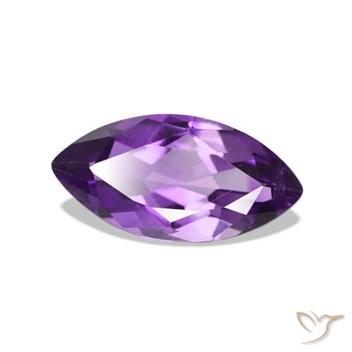 Ametista Viola medio naturale da 0.90 ct, Taglio marquise, VVS-VS