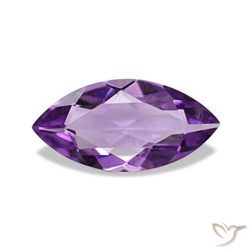 Ametista Viola medio naturale da 0.78 ct, Taglio marquise, VVS-VS