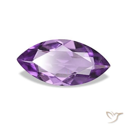 Ametista Viola medio naturale da 0.78 ct, Taglio marquise, VVS-VS