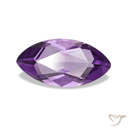 Ametista Viola violaceo intenso naturale da 1.05 ct, Taglio marquise, VVS-VS