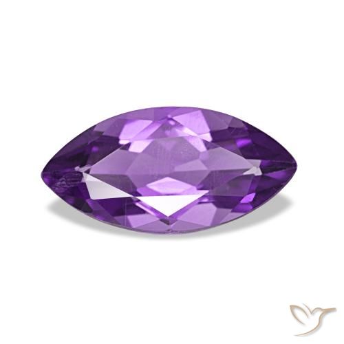 Ametista Viola violaceo intenso naturale da 0.92 ct, Taglio marquise, VS