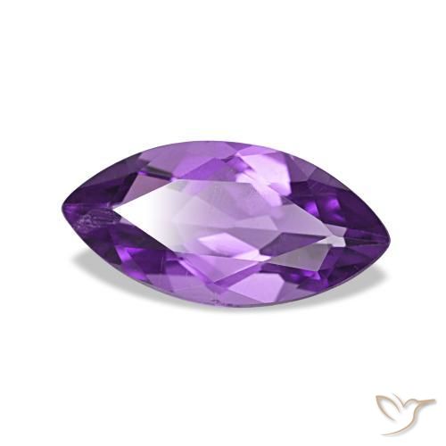 Ametista Viola violaceo intenso naturale da 0.92 ct, Taglio marquise, VS
