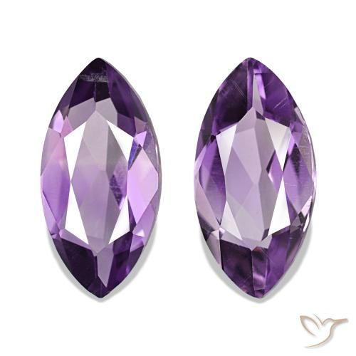 Gemme di Ametista Viola medio naturale da 1.92 ct, Taglio marquise, VS