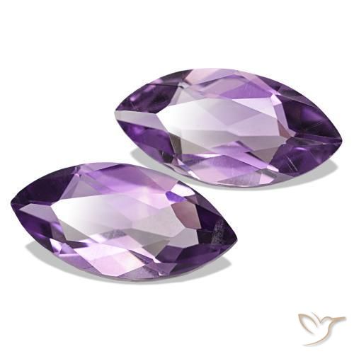 Gemme di Ametista Viola medio naturale da 1.92 ct, Taglio marquise, VS