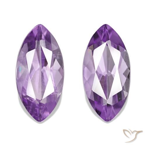 Gemme di Ametista Viola chiaro-medio naturale da 2.20 ct, Taglio marquise, VVS-VS